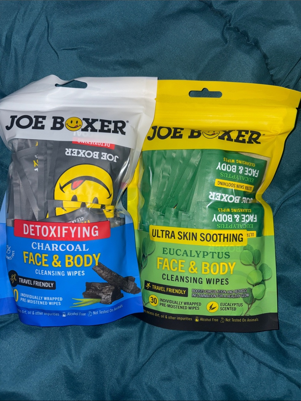 Joe Boxer Charcoal & Eucalyptus Face & Body Cleansing Wipes 2 pks - 60 Indiv